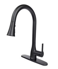 FLOW Classic Series Single-Handle Pull-Down Sprayer Kitchen Faucet Matte Black