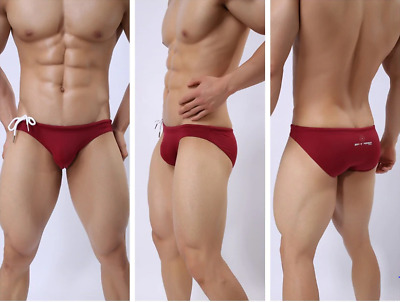 Mens Small Brave Person Red Spandex Lycra Swimming Trunks Bikini Shorts Gay Uk Ebay