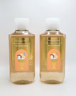 Bath & Body Works Whipped Coconut Milkshake Shower Gel Body Wash 10 oz Set of 2