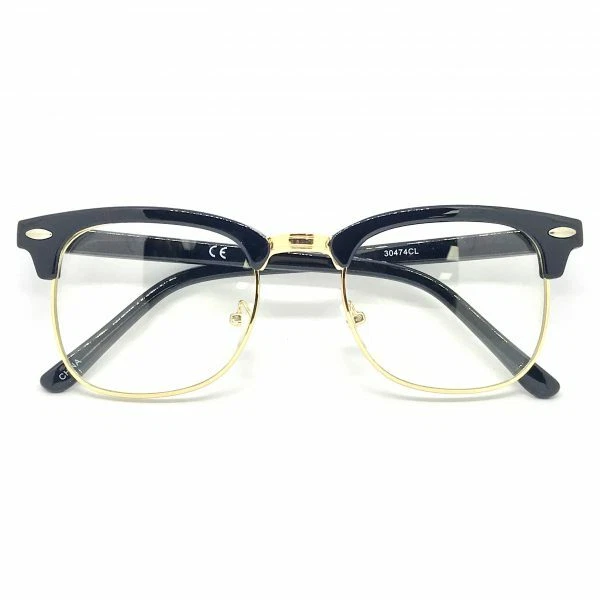 60s Retro Malcolm X Horn Rim Hipster Vintage Glasses Black - Malcom - Image 2 of 3