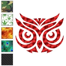 Owl Head, Vinyl Decal Sticker, 40 Patterns & 3 Sizes, #6770