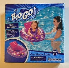H2OGO! Bestway Baby Boat Pool Float 27.2" x 22.4"x8.3” Inflatable Watercraft NIB