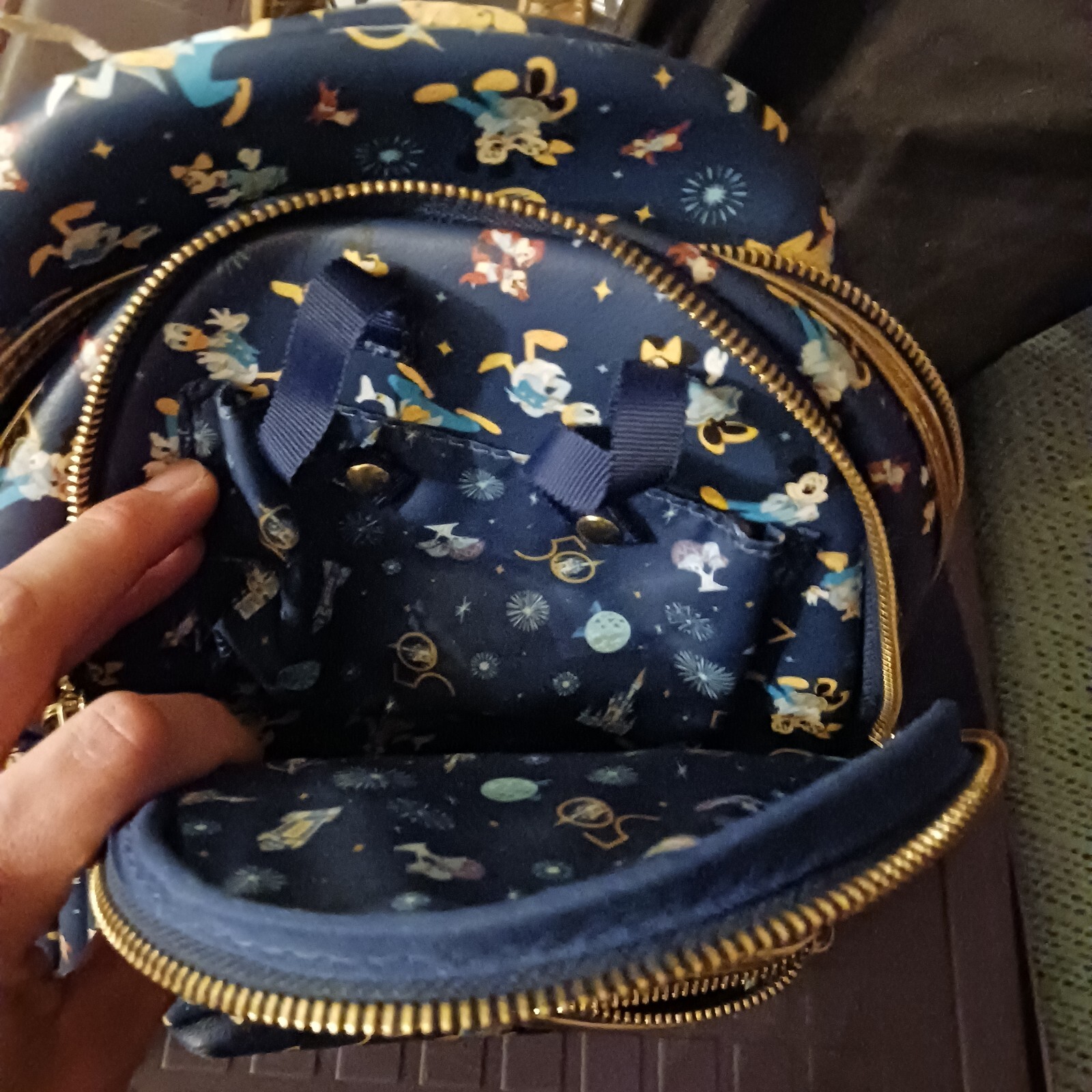 50th Anniversary Disney Parks Loungefly BLUE Mini Backpack DAMAGED FOR REPAIR eBay