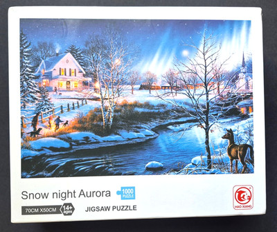Hao Xiang 1000pc Jigsaw Puzzle Snow Night Aurora Brand New Sealed