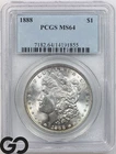 1888 Morgan Silver Dollar Coin PCGS MS 64 ** Lustrous White Beauty!
