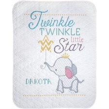 Janlynn Stamped Cross Stitch Baby Quilt - Twinkle Star