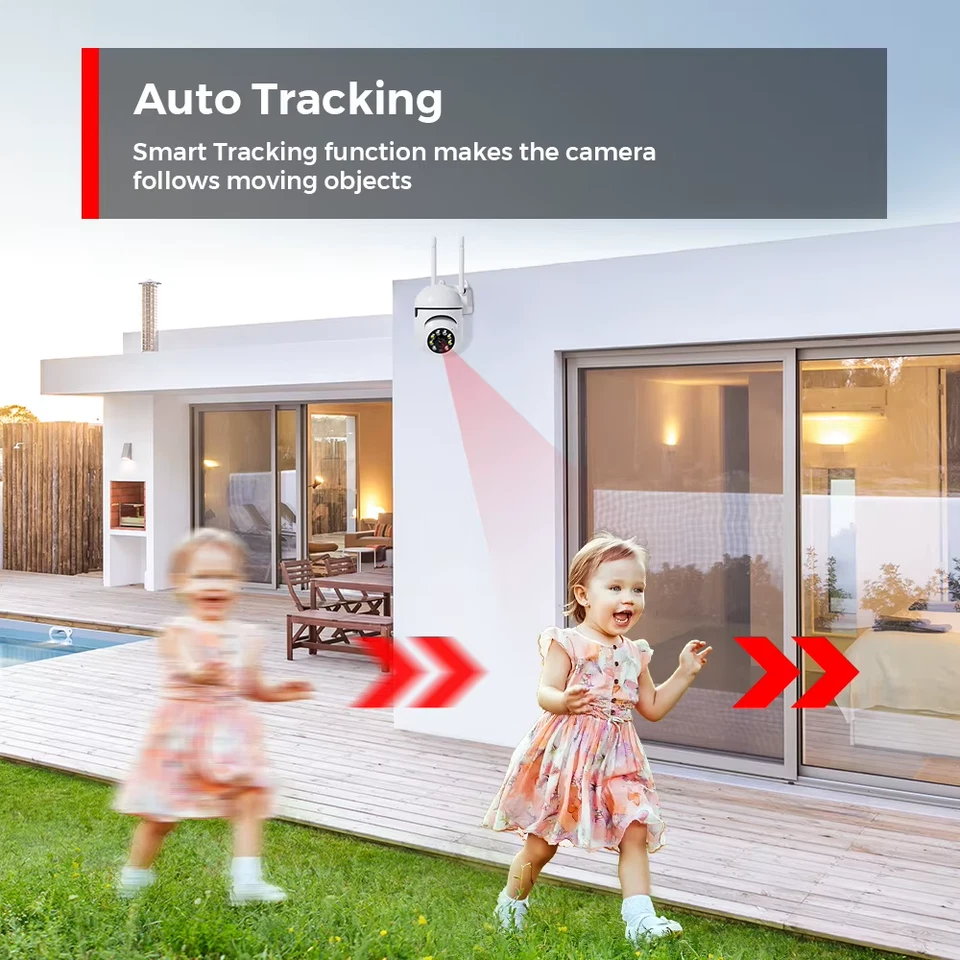 4MP Outdoors Wifi Camera 2K HD Security PTZ IP Camera AI Auto Detect Tracking In - Bild 3 von 4