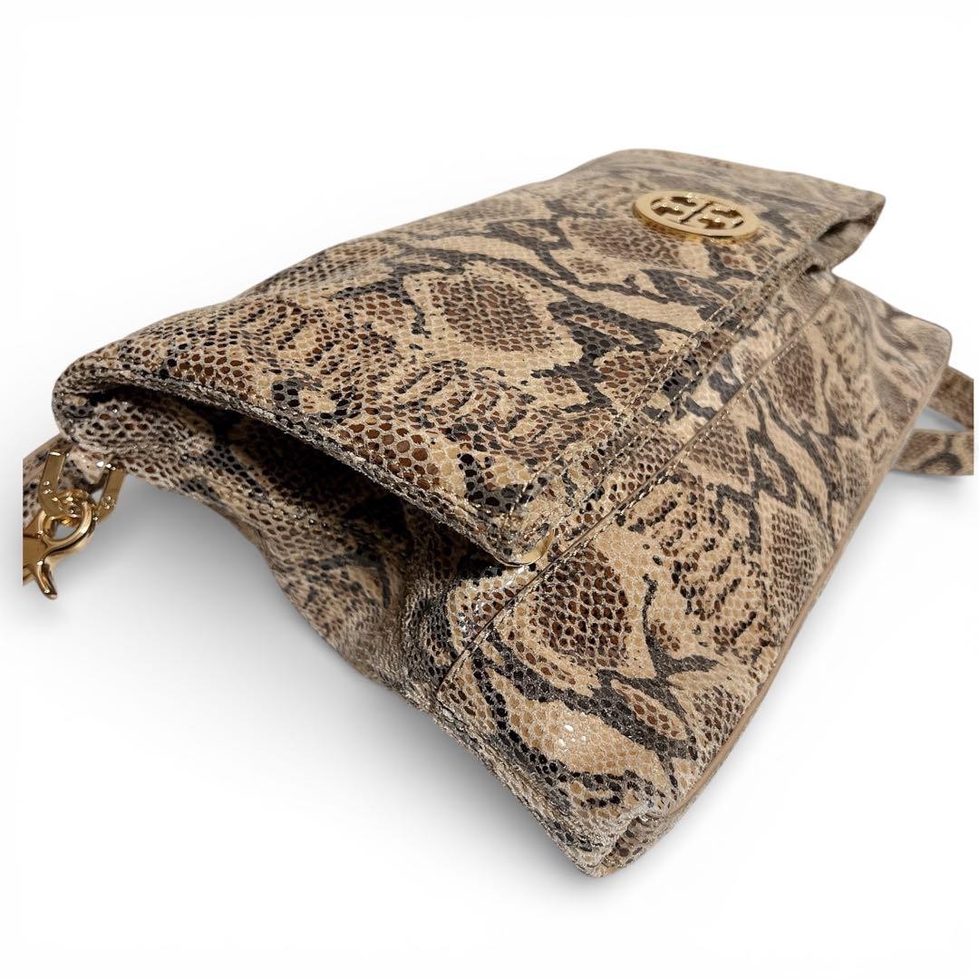 Tory Burch Python Pattern 2Way Shoulder Bag Gold … - image 5