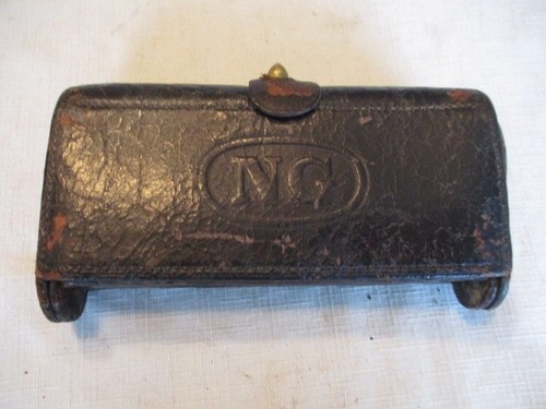 Vintage 1870's Indian Wars  US Army National Guard Leather Ammo Pouch