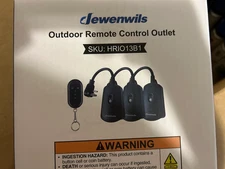 hrio13b1 outdoor remote control outlet. 3 outlets, one remote