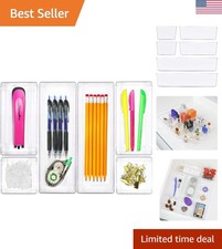 Clear Plastic Drawer Organizer Set - Perfect for Makeup, Crafts  Office Tools
