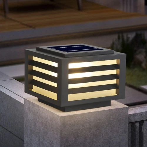 Solar Modern Post Light Outdoor Solar Powered LED Post Caps Lamps Fence Deck ...