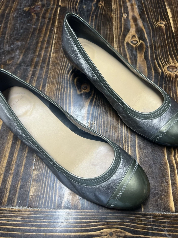 Zapatos de tacón de cuña para mujer Cole Haan D38135 Milly PLATEADOS/VERDES talla 8B Foto 2 de 4