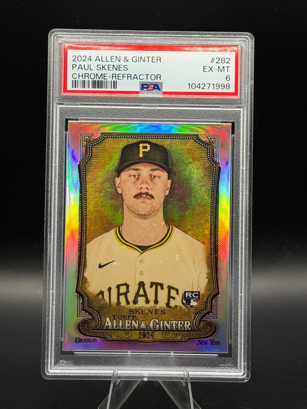 2024 Topps Allen & Ginter Chrome Paul Skenes #282 Refractor RC PSA 6