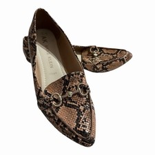 Anne Klein Snakeskin Print Flats Size UK6 EU 39 Women's Shoes Slip On Smart Work