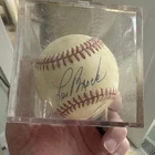 Lou Brock Signed Official National League Baseball Cardinals Display Case
