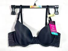 NWT Maidenform Women's 34B Demi Smooth Coverage Underwire Lace Bra DM7900 Black
