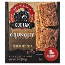 Crunchy Granola Bars, Chocolate Chip, 6 2-Bar Pouches, 1.59 oz 45 g Each