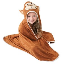 HIPHOP PANDA Bamboo Rayon Hooded Bath Towel, Bear Ears - Newborn, Baby, Toddler