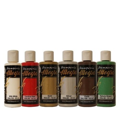 STAMPERIA  - ALLEGRO SELECTION - ACRYLIC PAINTS - CHRISTMAS  - 6 COLORS