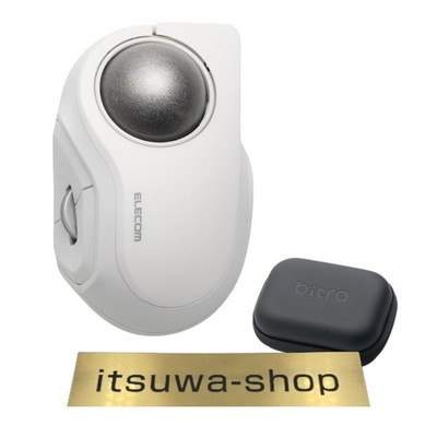 ELECOM bitra Trackball Maus leise kabellos 2,4 GHz 5 Tasten weiß M-MT2MRSAWH
