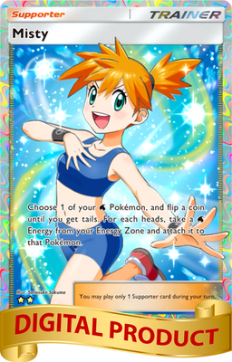 #ad Pokemon Pocket TCG Trading Card Game 2 Star Full Art Misty Genetic Apex DIGITAL $6.99