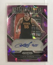 2023 Prizm Draft Picks Luka Garza Legacy Signatures Auto /99 Purple Cracked Ice