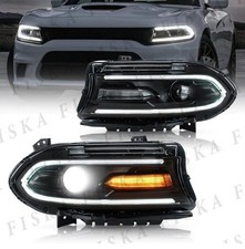 ✅1 Pair For 2015-2020 Dodge Charger LED DRL Headlights Assembly Set Headlamps