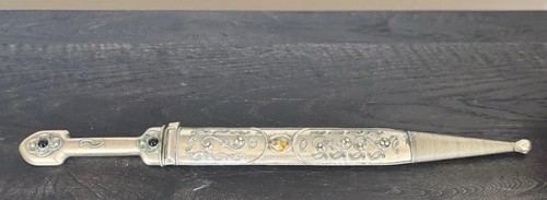 Vintage Caucasian Kindjal Dagger Qama Handcrafted Filigree &Granulation Scabbard