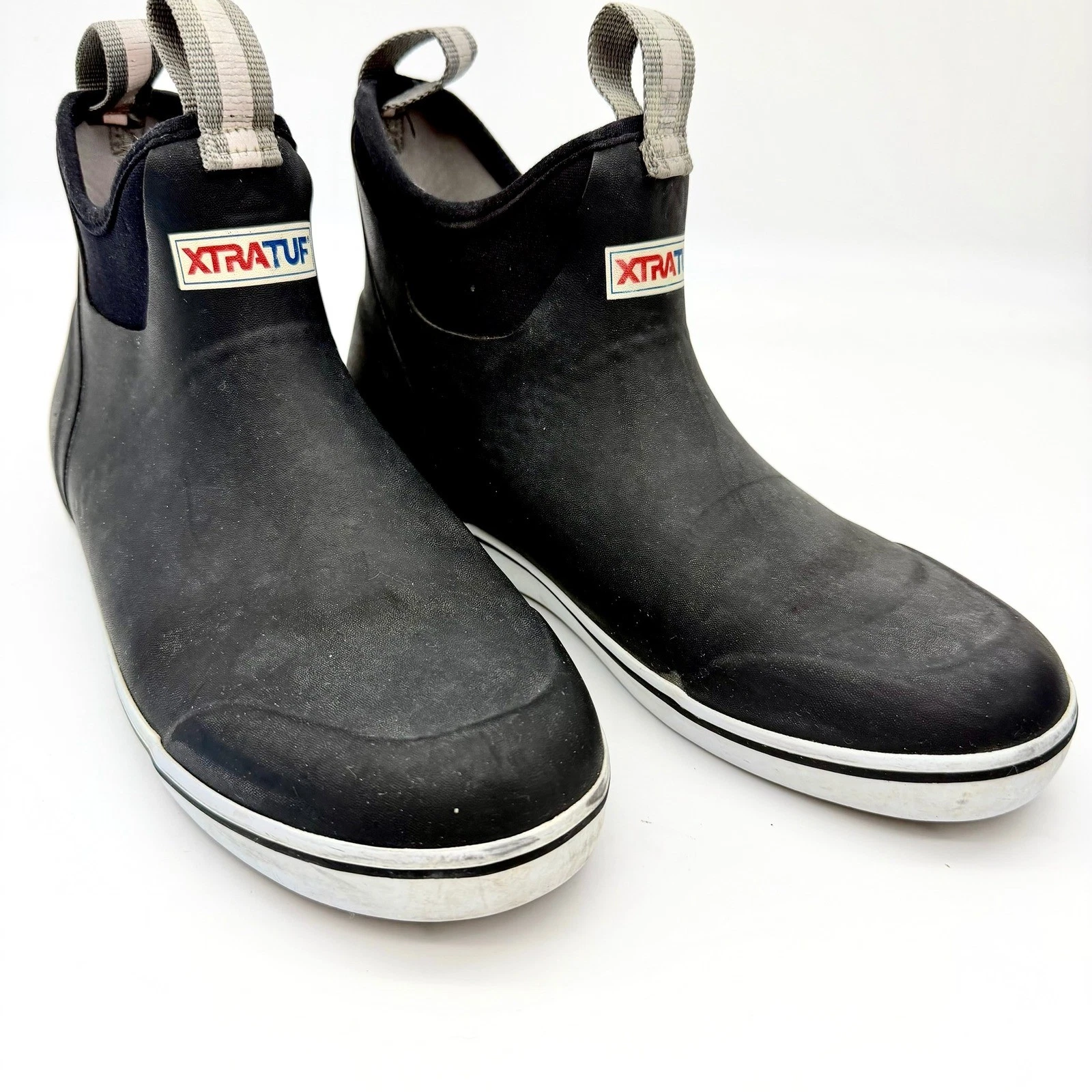 XTRATUF Mens 6" Ankle Deck Boot Rubber Rain Fishing Black White 22736-BLK Size 8
Opens in a new wind