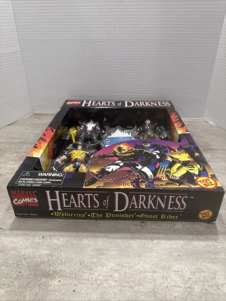 Paquete de 3 Hearts of Darkness 1996 FAO Schwarz ~ Wolverine, Ghost Rider, The Punisher Foto 4 de 4