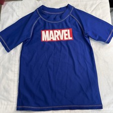 Youth Marvel Rash Guard Size 4T UPF 50 - Sun Protection - Short Sleeve