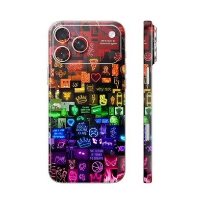Phone Skin/Phone Wrap For iPhone, Samsung, Android 3D Embossed Neon Lights Glow