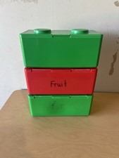 3 Vintage Chubs Baby Wipes Lego Stackable Storage Container 2 Green 1 Red