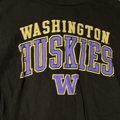 Majestic Washington Huskies Men's 2XL Black Purple Yellow Shirt