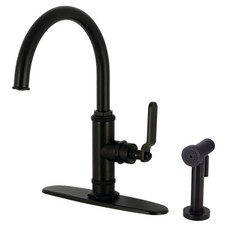 Kingston Brass KS243.KL Whitaker 1.8 GPM 1 Hole Kitchen Faucet - - Black