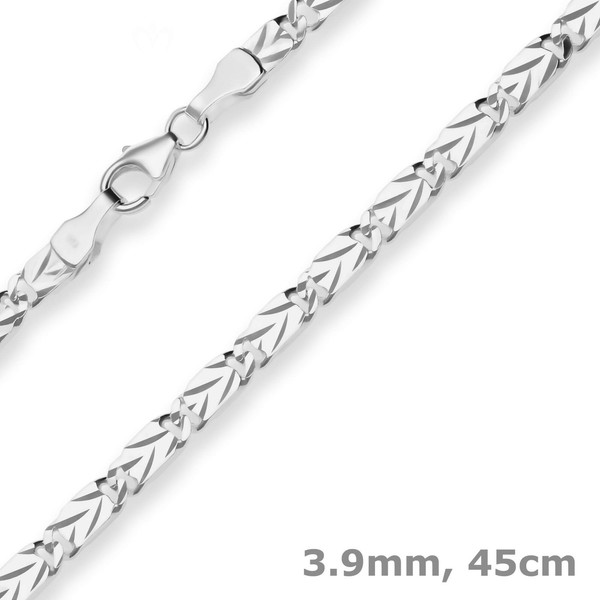3,9Mm Tigeraugenkette Silberkette Collier Halskette Aus 925 Silber 45Cm-image