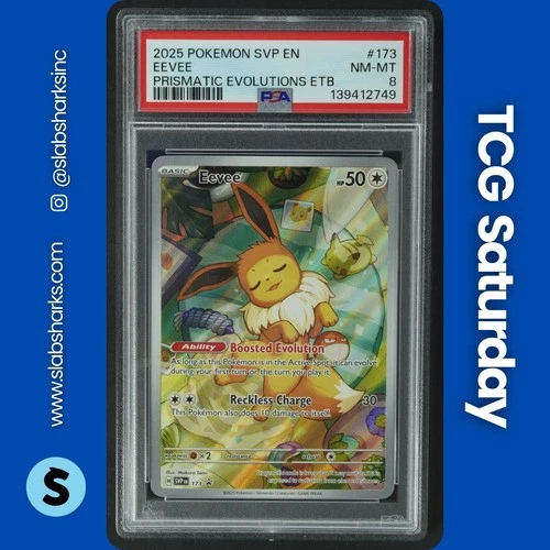 2025 POKEMON SV BLACK STAR PROMO PRISMATIC EVOLUTIONS ETB #173 EEVEE PSA 8