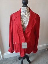 Bnwt Ladies - Womens Red Linen Blazer Jacket Coat Size 14  Party Work Look 