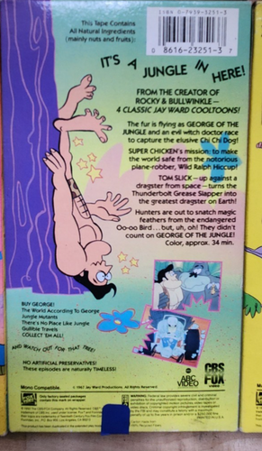 1967 Animated George of The Jungle VHS 4 Tape Set Tom Slick, Super Chicken Ward - Picture 8 of 12