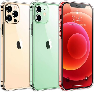 For iPhone 12 Mini, 12 Pro, 12 Pro Max Case CRYSTAL CLEAR Ultra Slim Clear Cover