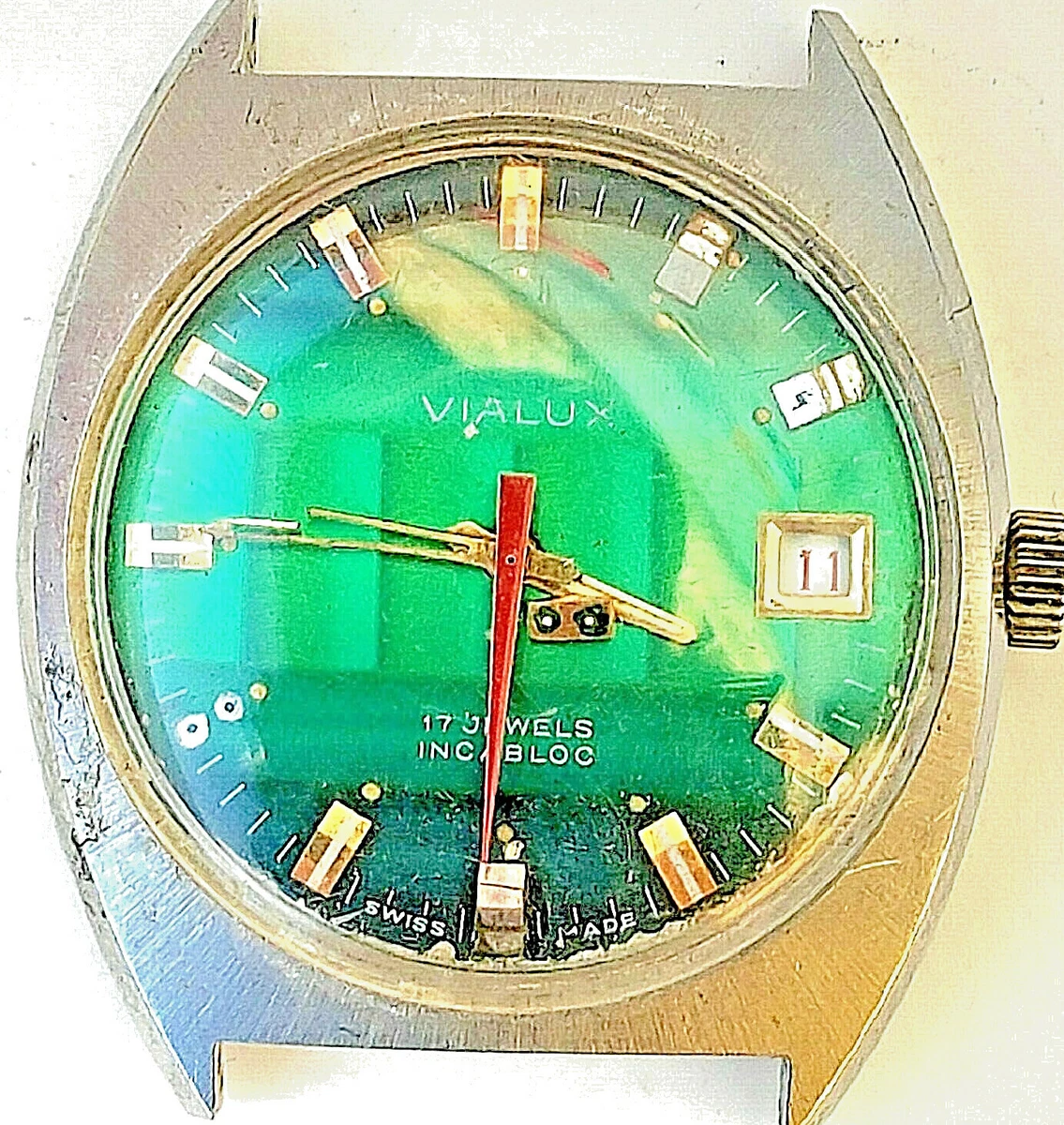 Swiss Vialux Vintage Watch Original Rare Waterresistant