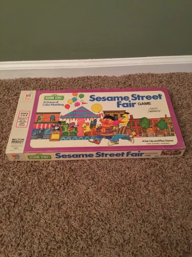 Vintage 1976 Milton Bradley Sesame Street Fair Board Game of Color Matching