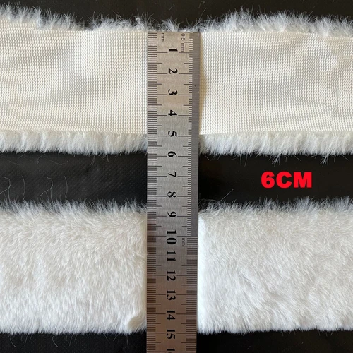2Meter Faux Rabbit Fur White Strips Ribbon Edge Trim Sewing Clothing Cuffs Craft - Picture 24 of 24