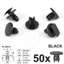 Image of 50x 8mm Plastic Trim Push Rivet Clips Interior Arch Cover Fits Citroen Peugeot