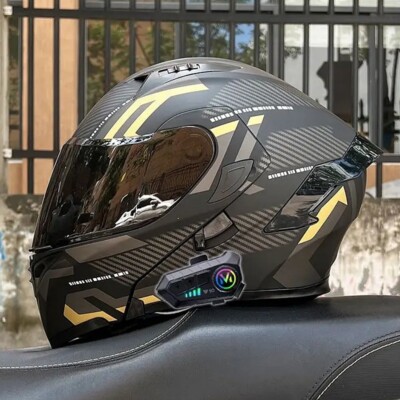 Built-in Intercom Bluetooth Modular Motorcycle Helmet Dual Lens Motorbike Helmet