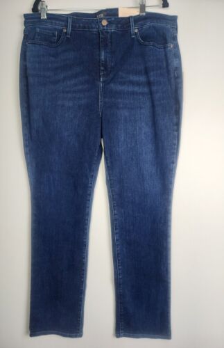 NYDJ Womens Blue Lift Tuck Technology Sheri Slim Jeans Size 18