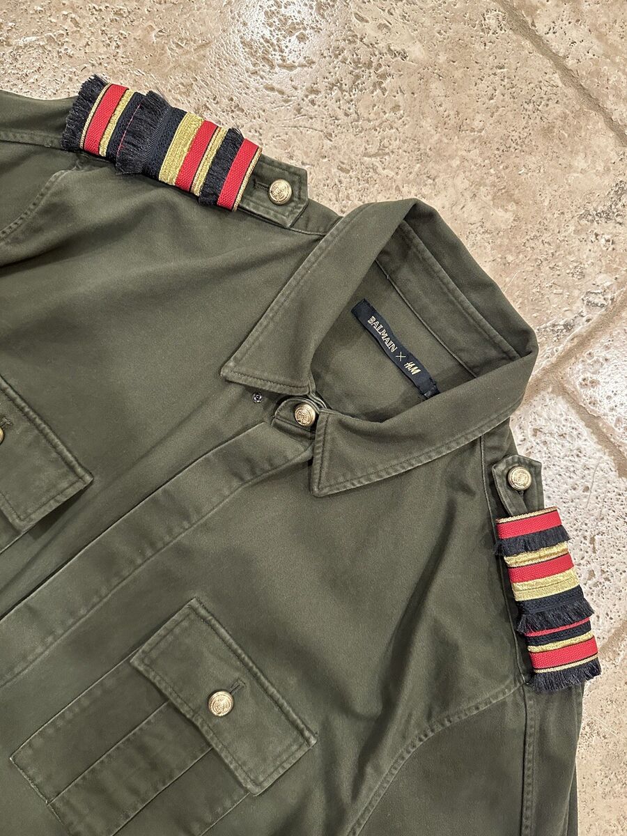 Balmain x H&M Archive Military Green Button Up Shirt | eBay Balmain x H&M Archive Military Green Button Up Shirt | eBay
