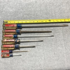 7 Craftsman Screwdrivers Lot USA Regular Flat Head Hand Tools 41424 41583-89