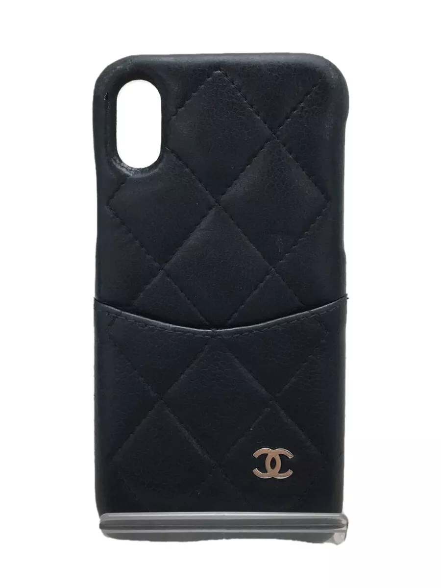 CHANEL Lambskin Quilted iPhone X Case Black